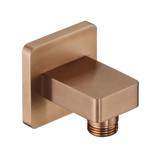 Square Water Outlet Elbow - Brushed Bronze bronze square shower outlet elbow