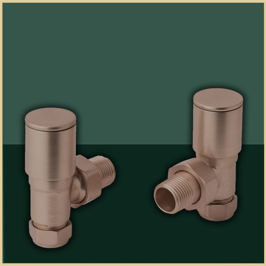 Angle Radiator Valve - Brushed Bronze Pair brushed bronze angle radiator valve