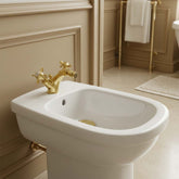 Traditional Bidet Tap with Cross Handles and Pop up Waste traditional brass bidet tap