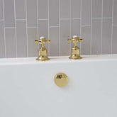 Traditional Bath Side Valves Pinch Handle - Gold traditional deck mounted bath side valves - gold