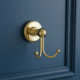 Traditional Dual Robe Hook - Gold traditional twin towel hook