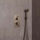 Concealed Two Outlets Shower Mixer Valve - Brushed Bronze two way shower mixer