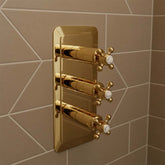 Traditional 3 Outlet Vertical Thermostatic Shower Valve vertical thermostatic shower mixer 3 outlets