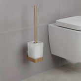 Toilet Brush Holder with Brush - Brushed Brass brushed brass toilet brush holder