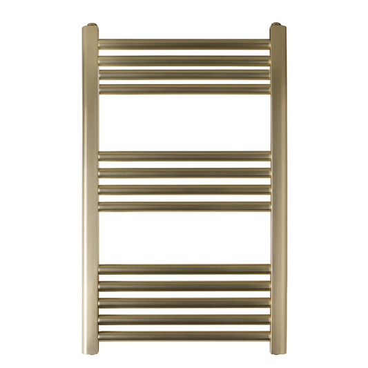 Towel Rail Radiator - 800mm x 500mm - Brushed Brass gold towel rail radiator
