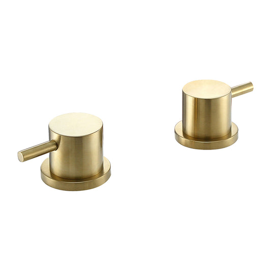 Luxurious Gold Deck Panel Valves Pair in Brushed Brass Finish brushed gold shower valve
