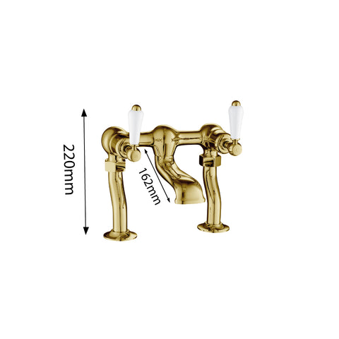 traditional gold wall mounted bath filler tap