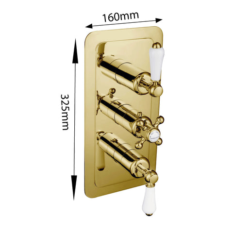 Gold 2 way mixer shower valve