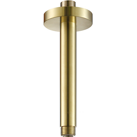 Gold Round Ceiling Shower Arm - Brushed Brass Finish brushed brass shower arm