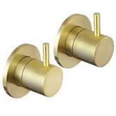 Wall Mounted Stop Valves Brushed Brass Finish – Designer Handle gold bathroom accessories