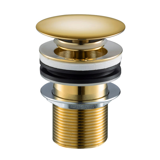 Click Clack Unslotted Basin Waste - Brushed Brass gold pop up basin waste
