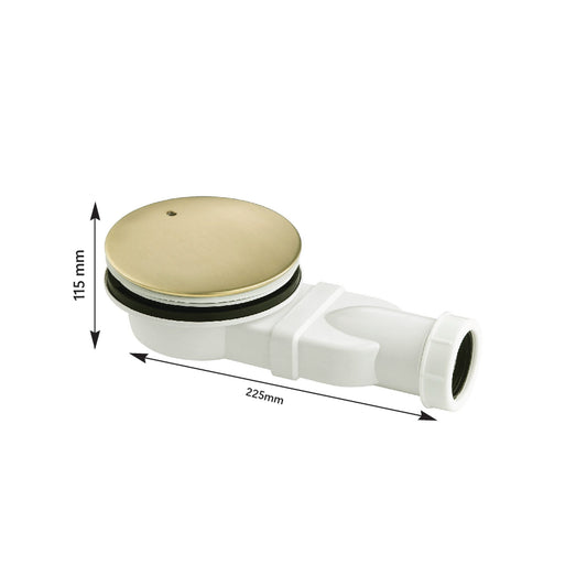 Gold Slim Shower Waste - Brushed Brass brushed gold fast flow shower waste