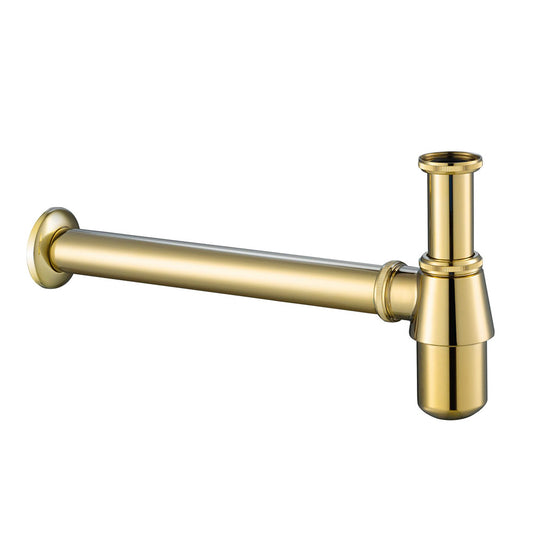 Brushed Gold Basin Bottle Trap with 300mm Pipe brushed gold bottle trap