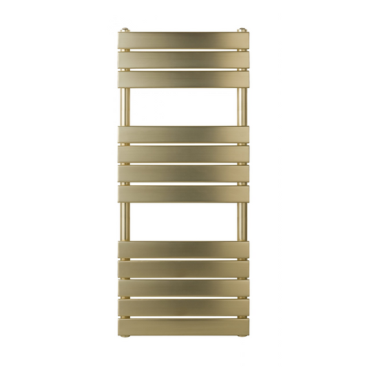Vertical Gold Towel Radiator 1200mm x 500mm – Brushed Brass brass gold bathroom radiator