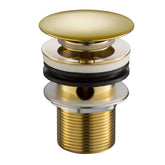 Click Clack Basin Waste, Slotted - Brass with Shiny Gold PVD Coating brushed gold basin waste