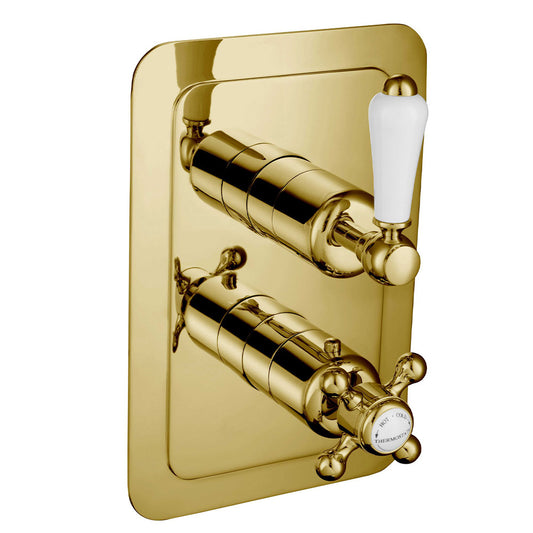 Concealed Thermostatic Single Outlet Shower Mixer Valve gold shower valve traditional