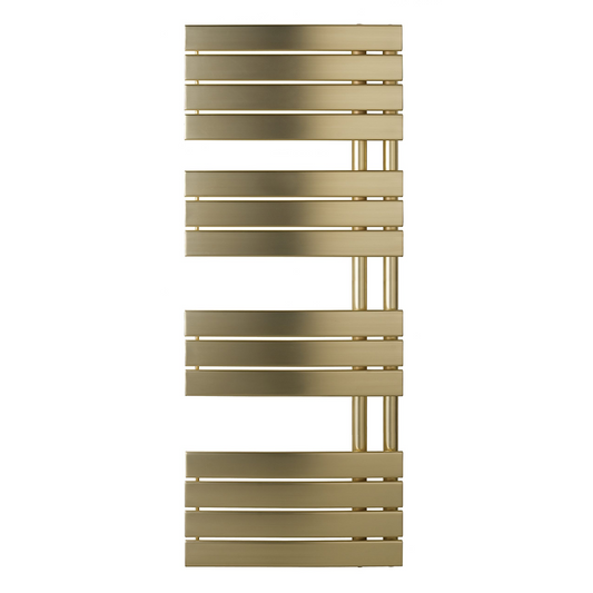 Brushed Brass Towel Rail with Flat Panel – 1400mm x 550mm  gold bathroom radiator