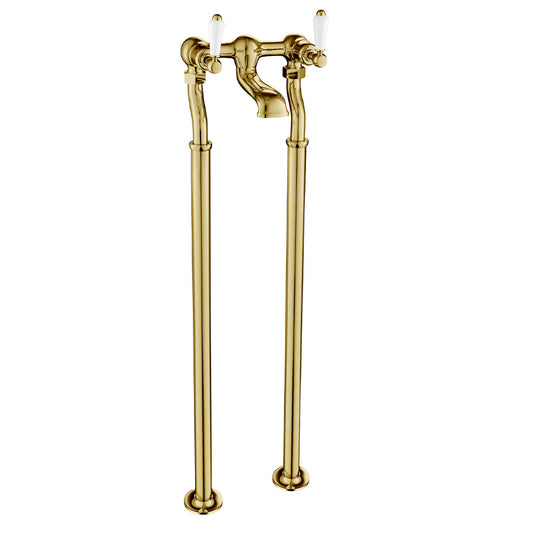 Traditional Freestanding Bath Filler Tap - Polished Gold freestanding gold bath filler tap