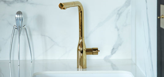 Gold basin tap