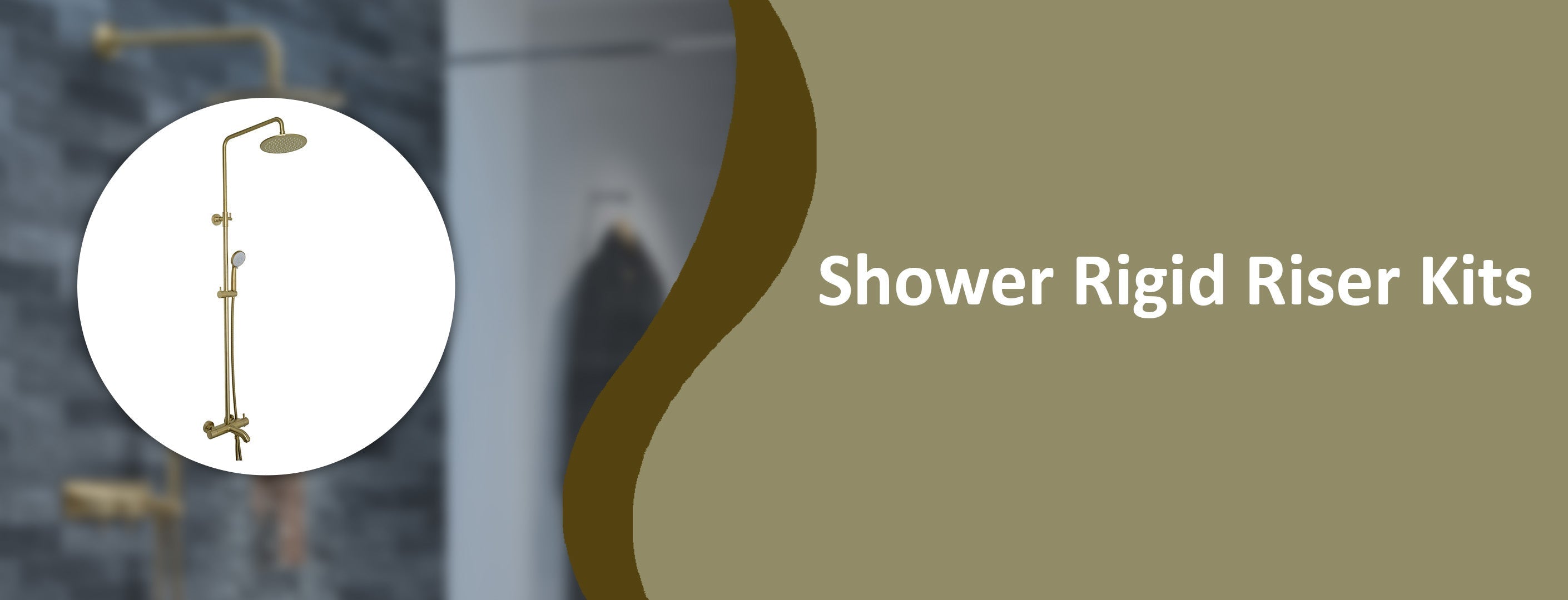 Brushed Gold & Brass Rigid Riser Shower Kits | Exposed Showers