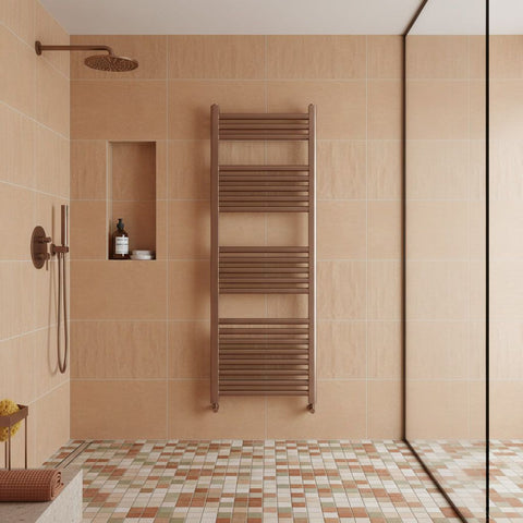1200mm brushed bronze heated towel rail