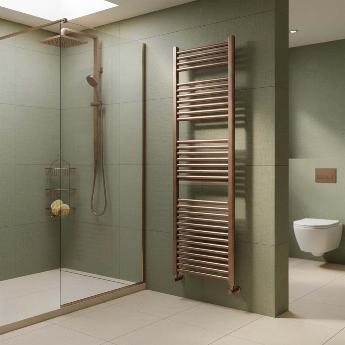 1600mm tall bronze towel warmer dual fuel 