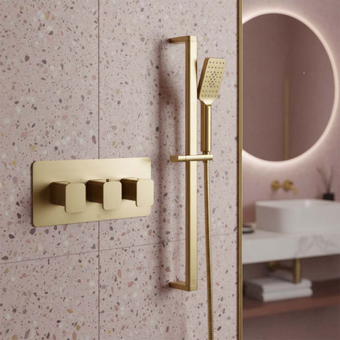 2-way brushed brass concealed shower valve