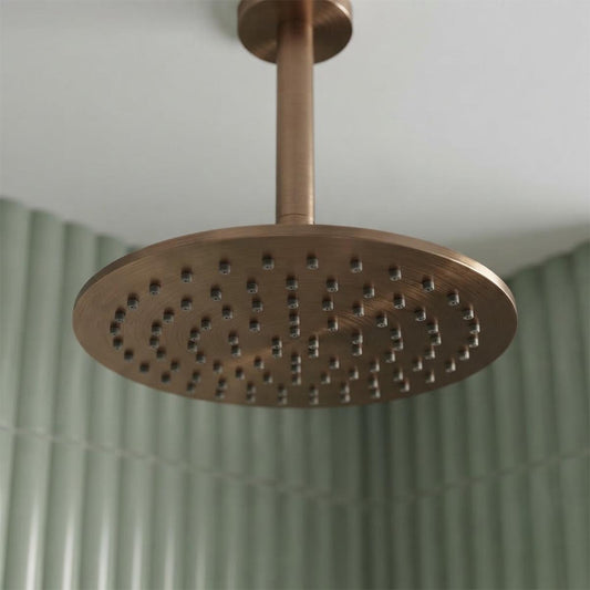 250mm brushed bronze ceiling wall shower head  