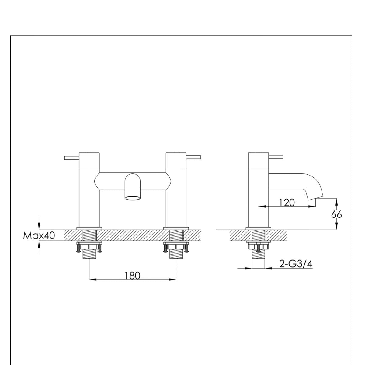 Brushed Bronze Deck Mounted Bath Filler Tap
