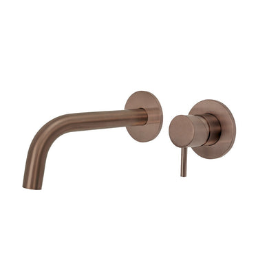 2 Hole Basin Mixer Tap Wall Mounted - Brushed Bronze

