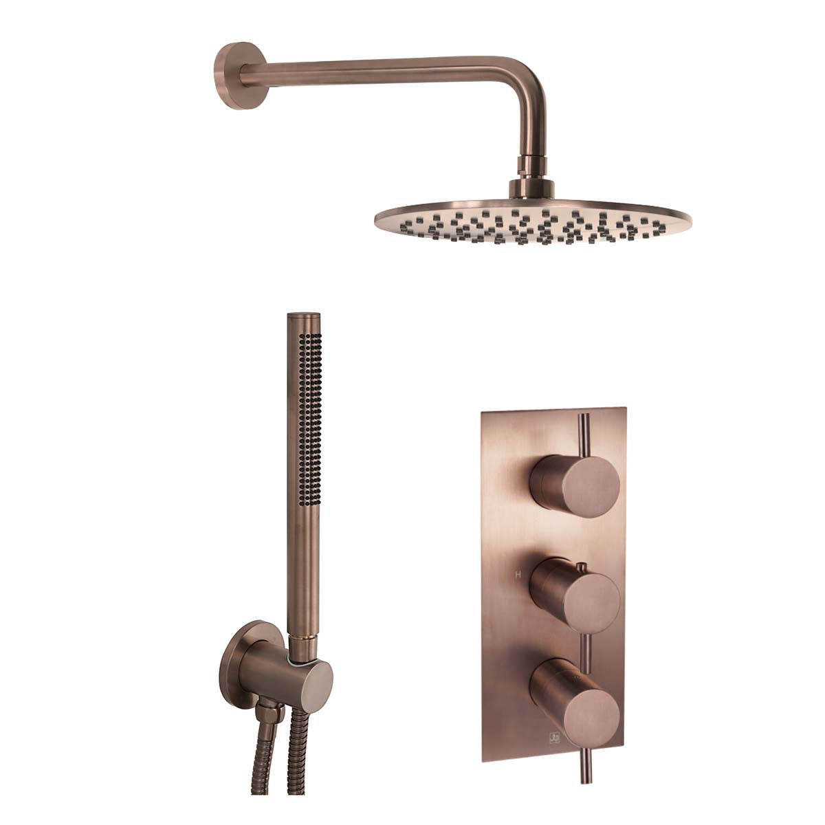 2 Outlet Shower Set Brushed Bronze
