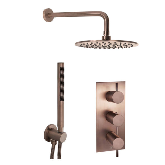2 Outlet Shower Set Brushed Bronze
