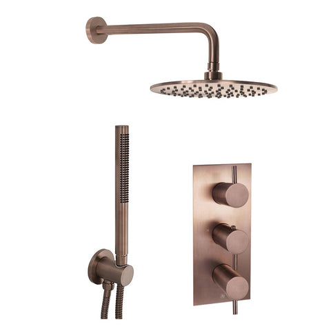 2 Outlet Shower Set Brushed Bronze
