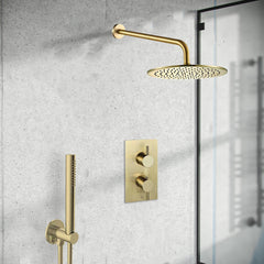 2 Outlet Thermostatic Concealed Shower Set – Brushed Brass