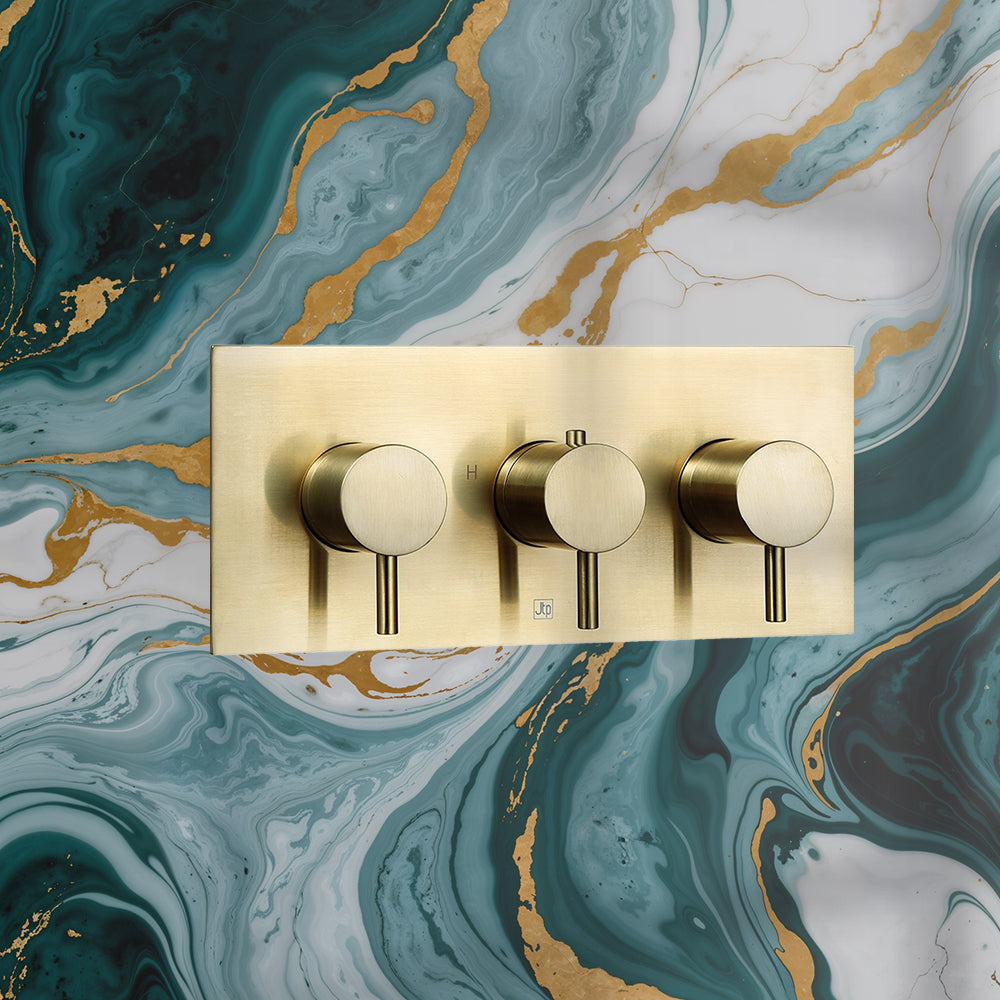 2 Outlet Thermostatic Shower Valve – Brushed Brass Finish