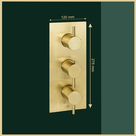 brushed brass 2 outlet concealed shower valve