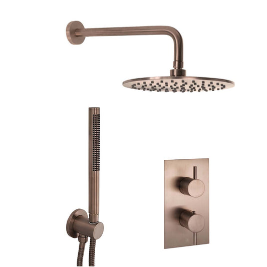 2 way shower valve with shower head arm and handset