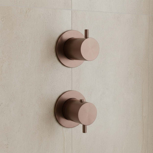 2 way thermostatic shower valve bronze