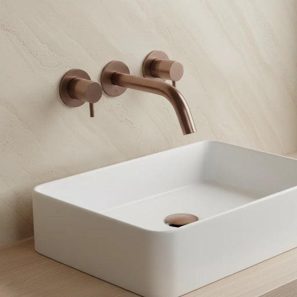 3 Hole Basin Mixer Tap Wall Mounted 