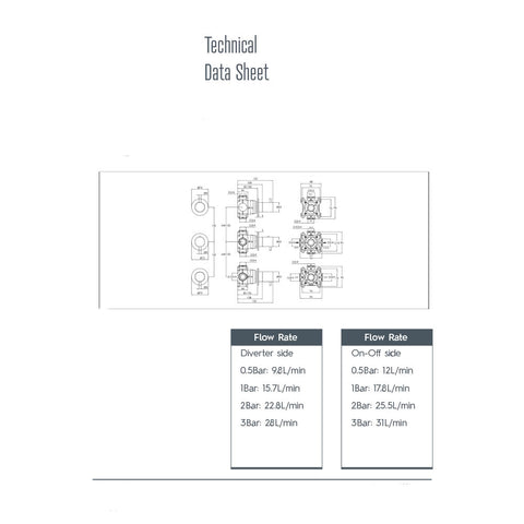3 outlet concealed thermostatic shower valve