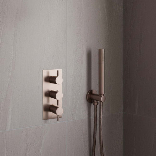 3 way shower mixer valve - dark bronze