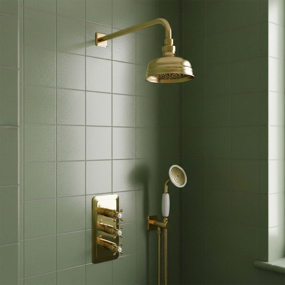 400mm shower arm - gold