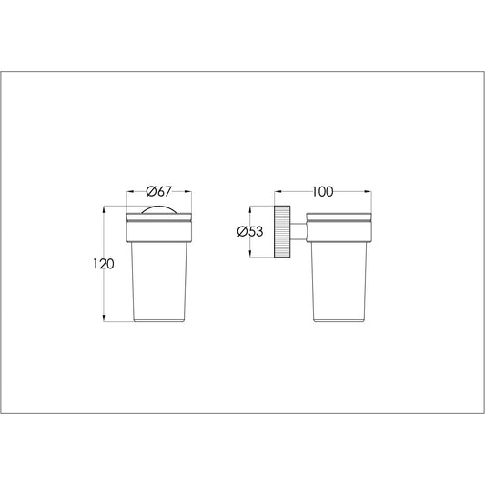 Round Tumbler Holder with a Glass Tumbler - Brushed Bronze