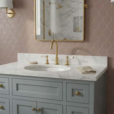 Brushed Brass Deck Mounted Traditional Three Hole Basin Tap with Waste