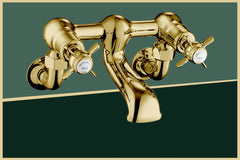 Wall Mounted Bath Filler Tap with Crosshead Handles