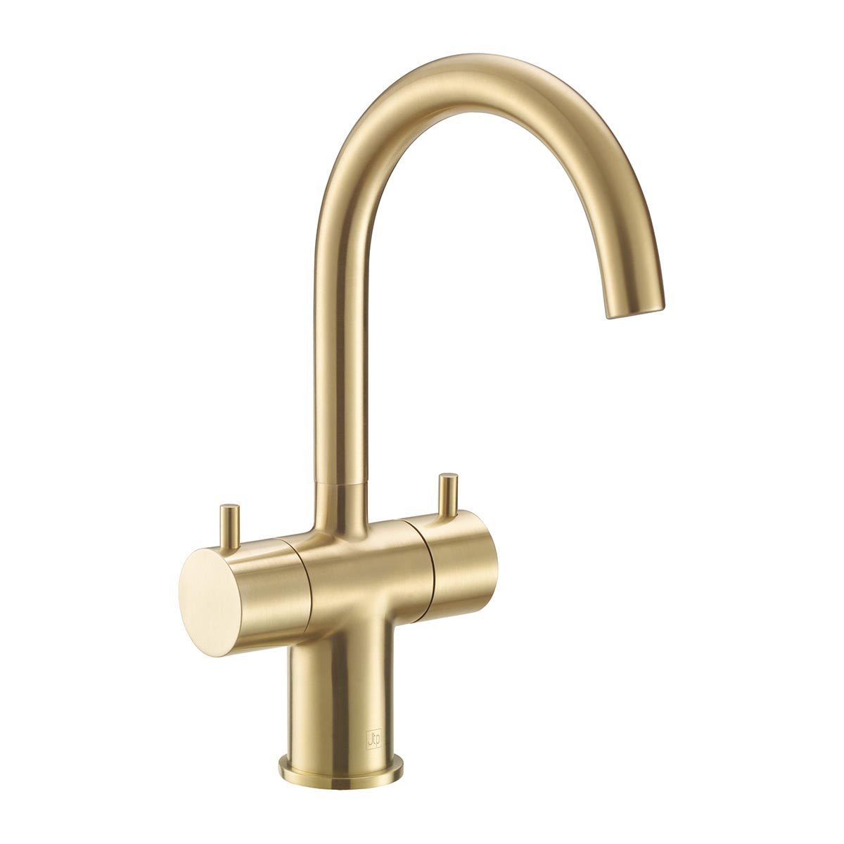 Basin Mixer Tap with Two Levers and Swivel Spout - Brushed Brass