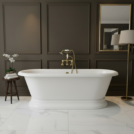 Wall Mounted Bath Shower Mixer with Kit - Polished Gold