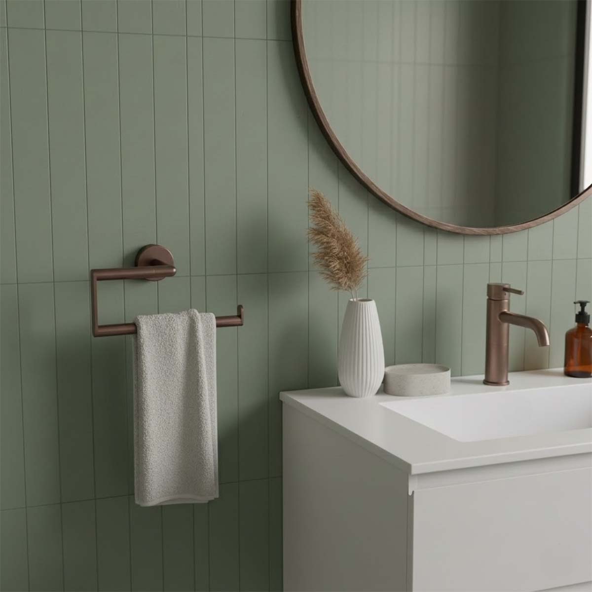 Bronze square towel holder 200mm