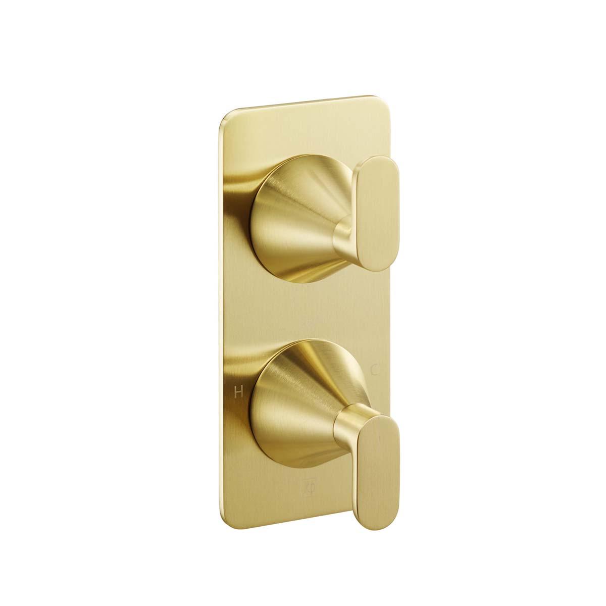 Brushed Brass 2 Outlet 2 Dials Thermostatic Shower Valve