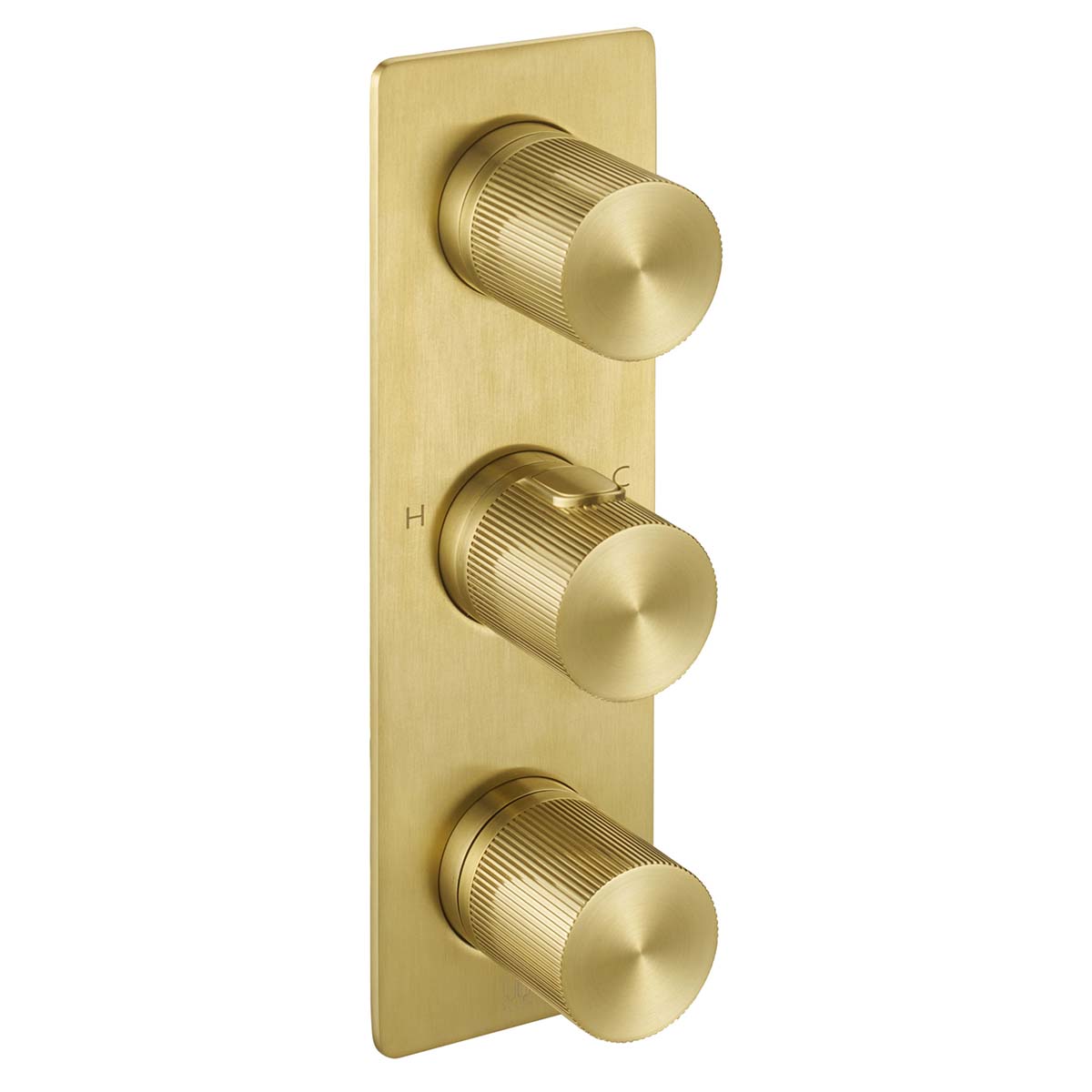 Brushed Brass 2 Outlet Concealed Thermostatic Shower Valve
